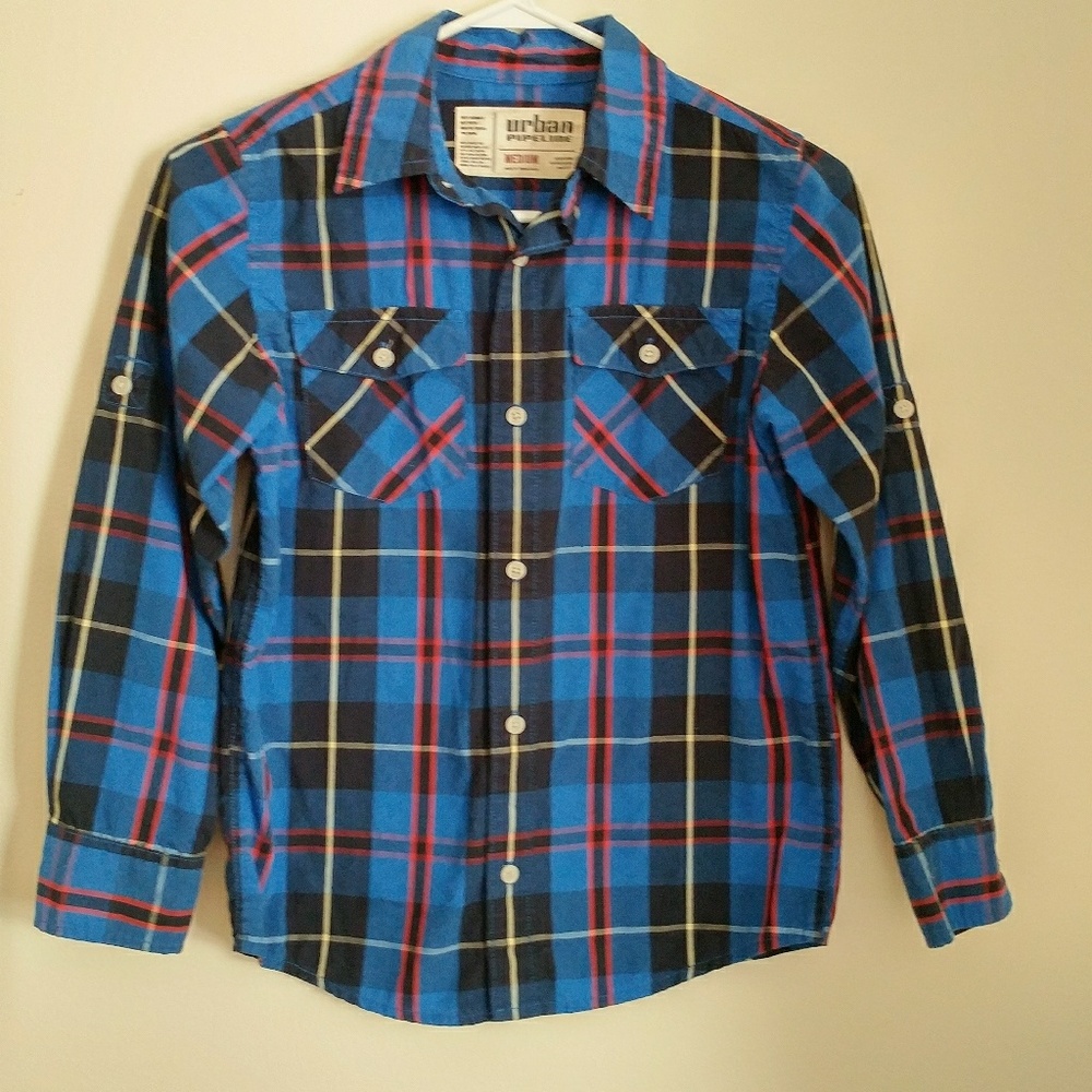 Roll-up Sleeve Plaid Button Down